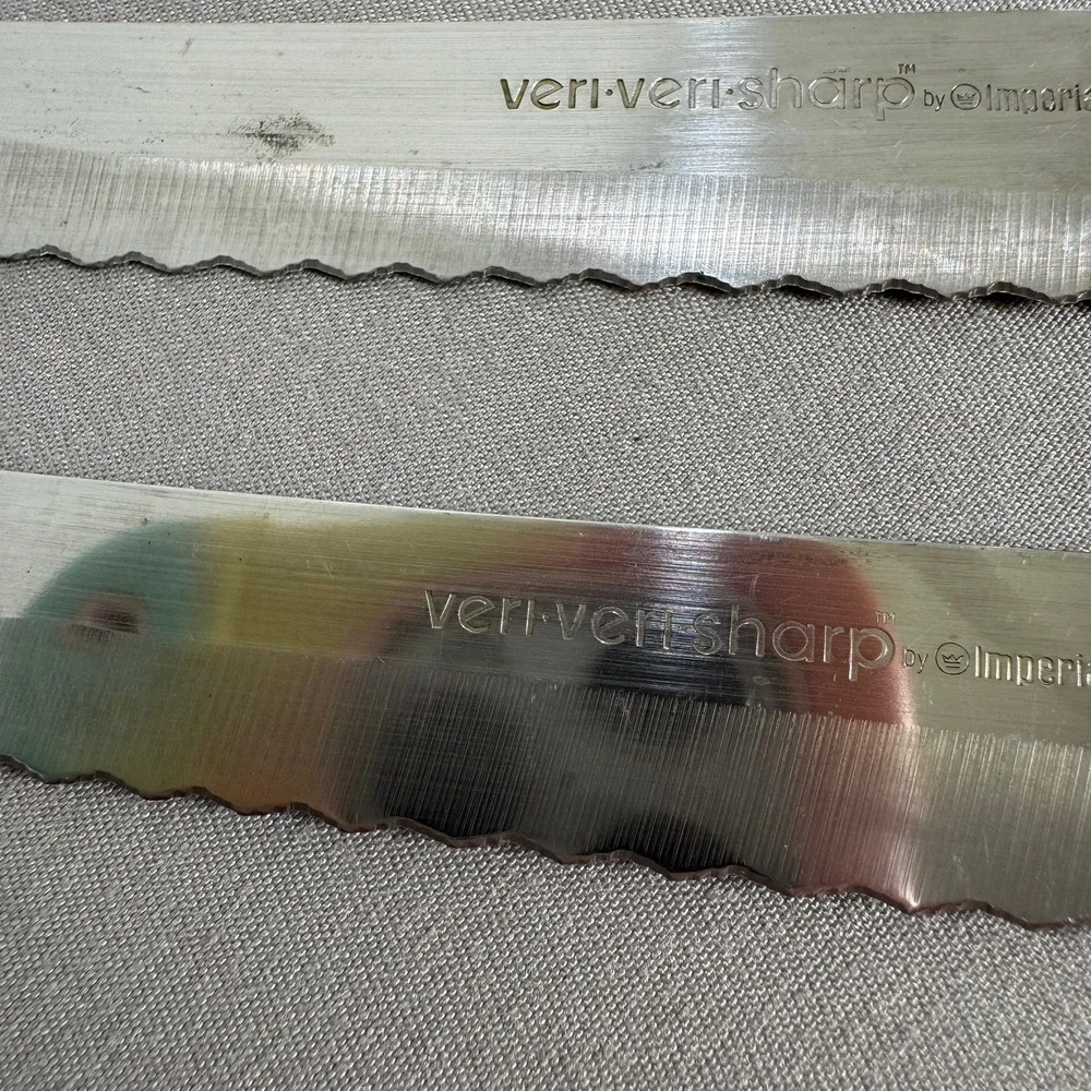 Vintage Imperial Veri-Veri-Sharp Steak Knives Set of 6 MCM 1978 Stainless USA